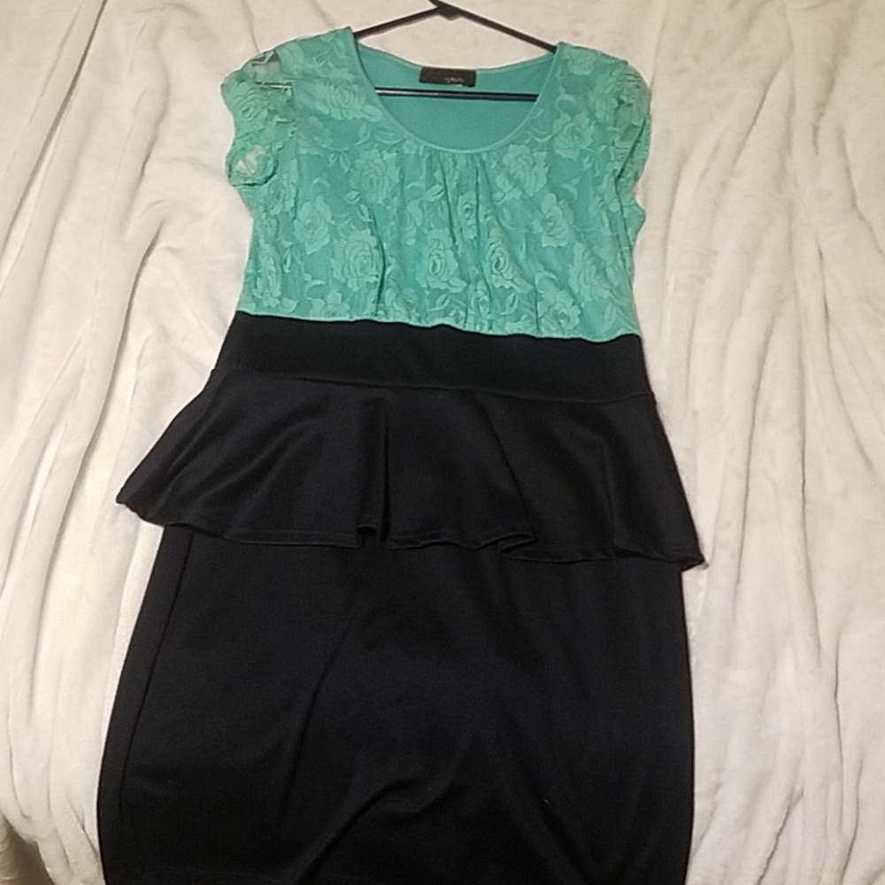 Teal and Navy Dress